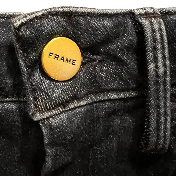 Frame Le Women’s Crop Mini Boot Black Denim Jeans Women Size 1 - Picture 3 of 12